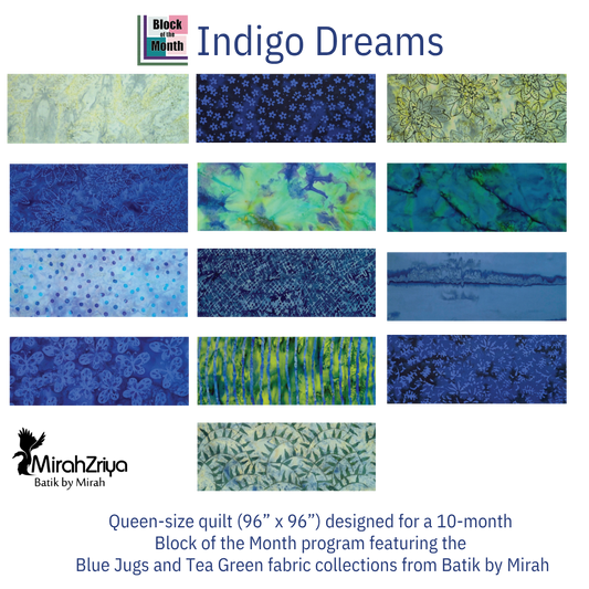 Indigo Dreams Block of the Month Fat Eighths Insurance Bundle