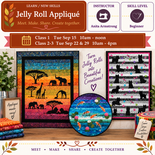 Jelly Roll Appliqué - Starts Tue Sep 15 @10am