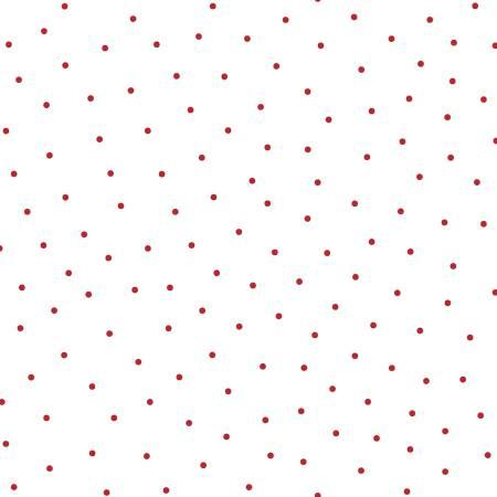 Kimberbell Basic Flannel - White/Red Small Dot - MASF8210 FLAN WR