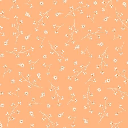 Kimberbell Basics Flannel - Soft Orange Pretty Petals - MASF8260 FLAN O2