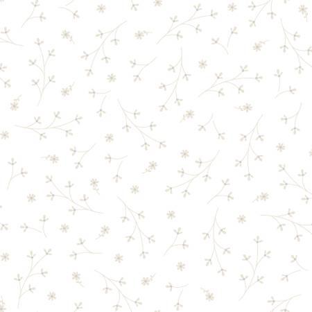 Kimberbell Basics Flannel - White Pretty Petals - MASF8260 FLAN W3