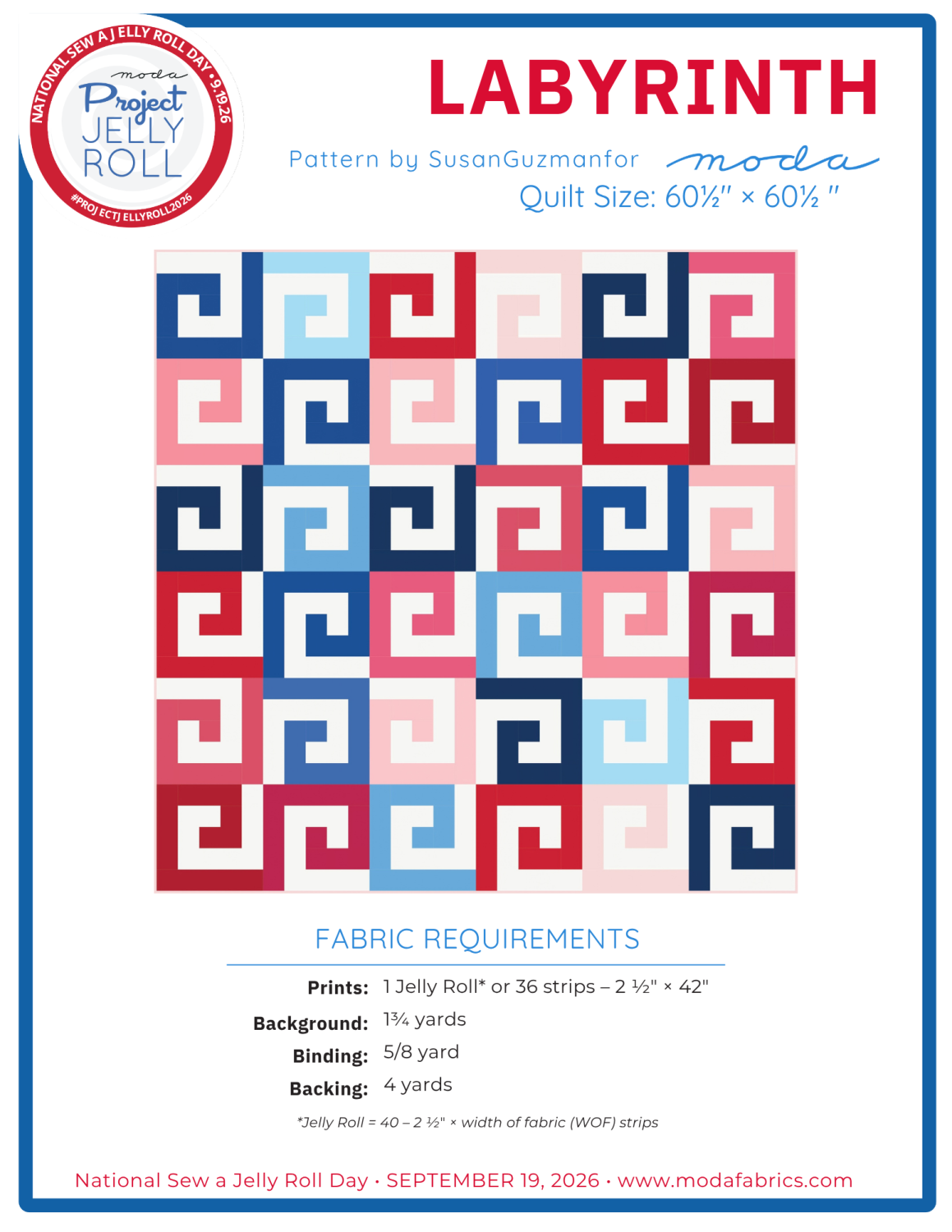 Labyrinth Jelly Roll Pattern - Free Download