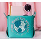 Leather Storage Tote Folding - Turquoise - KDKB273