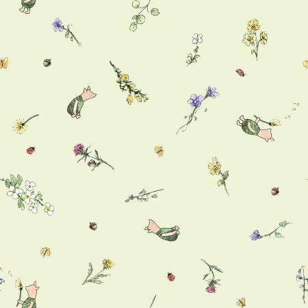 Light Green Piglets Winnie The Pooh Minky 60" # 8767MK-60