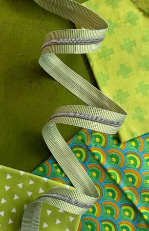 Lime Stripe Zipper Tape with Nickel Teeth # SASSKIT-17K
