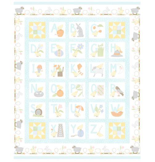 Little Chicks Flannel Panel - Aqua - MASF10560-Q