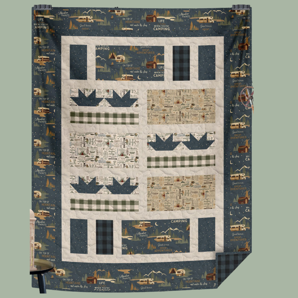 Living The Dream Rectangle Lap Quilt Kit - Blue 50" x 64"