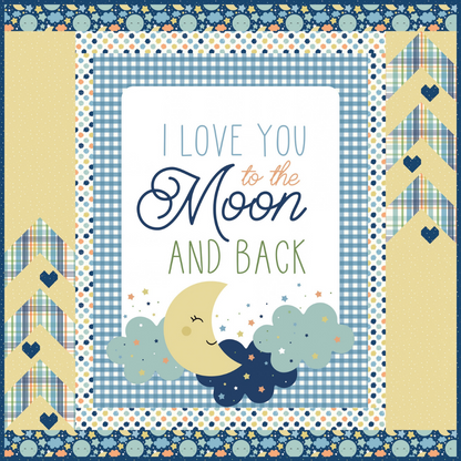 Love You To The Moon Blue Lap Quilt Kit