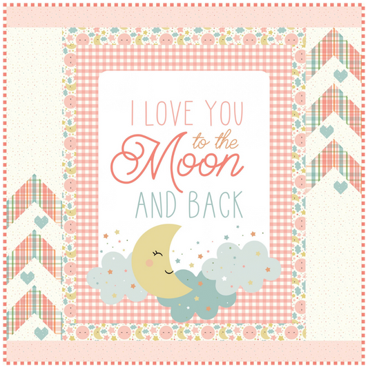 Love You To The Moon Coral Lap Quilt Kit