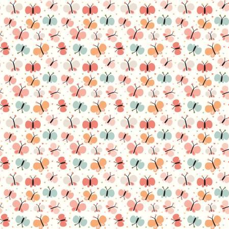 Love You To The Moon Flannel - Butterflies White - F18272R-WHITE