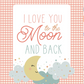 Love You To The Moon Flannel - Panel - 36.5inch - F18277R-Coral