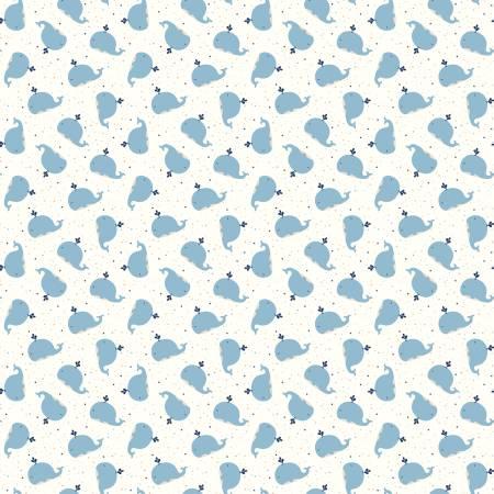 Love You To The Moon Flannel - Whales White - F18273R-WHITE