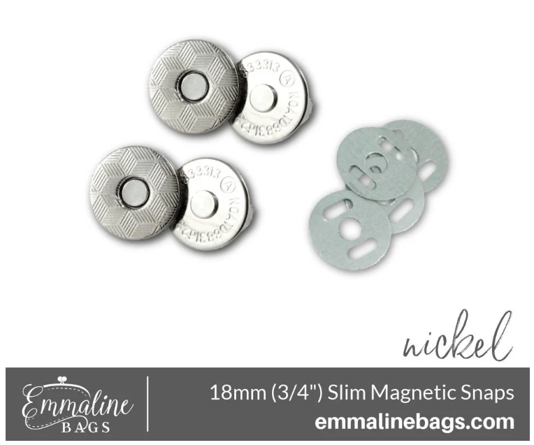 MAGNETIC SNAP CLOURES 3/4"  18mm  Slim  2 pack - EBMAG-18-NL