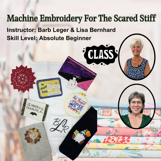 Machine Embroidery for the Scared Stiff - Feb 6 @9am