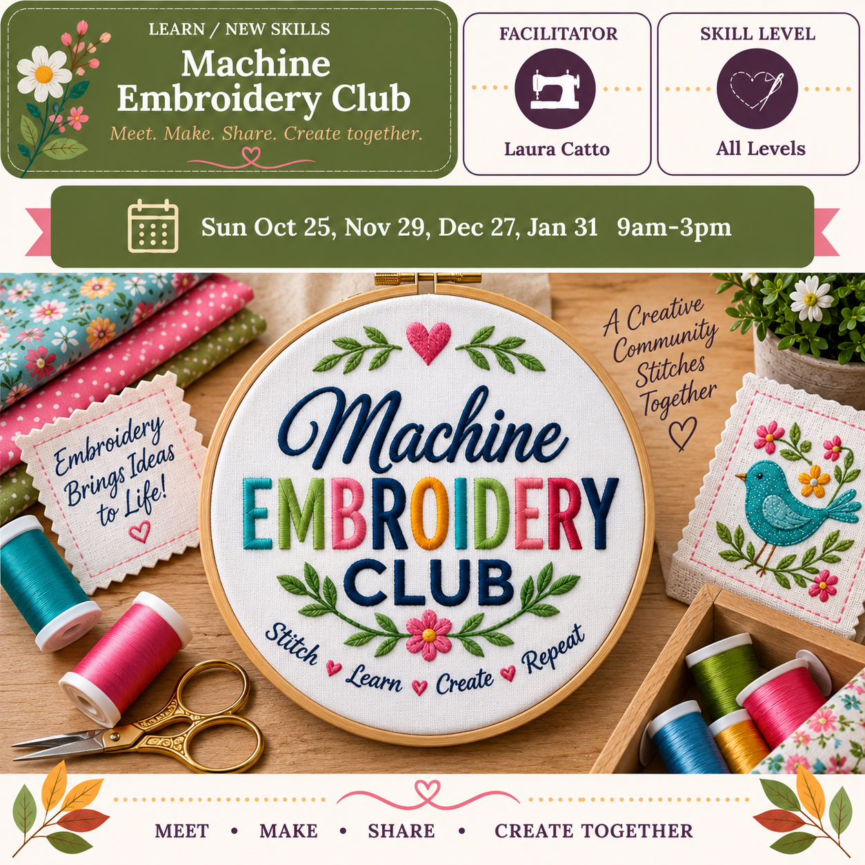 Machine Embroiery Club - Sun Feb 28 @9am