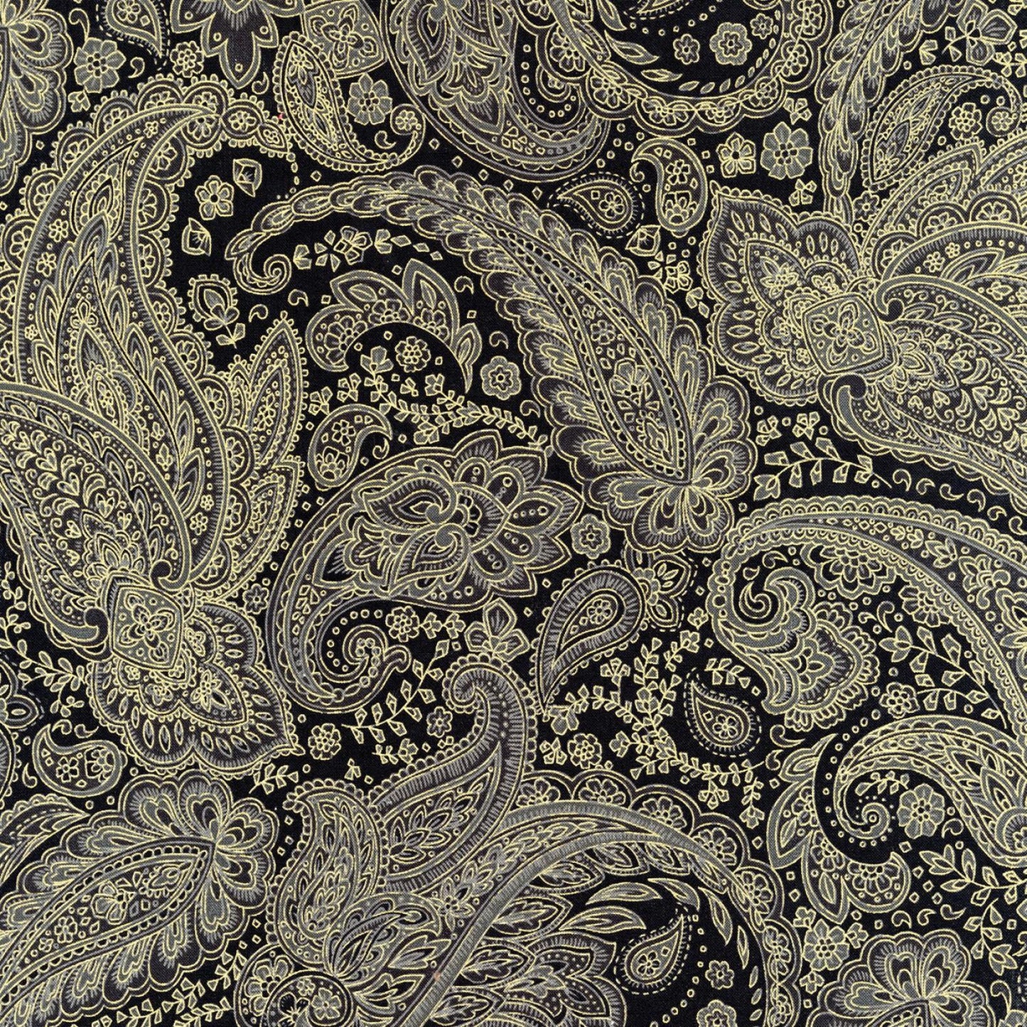 Metallic Paisley - Charcoal - CM1002