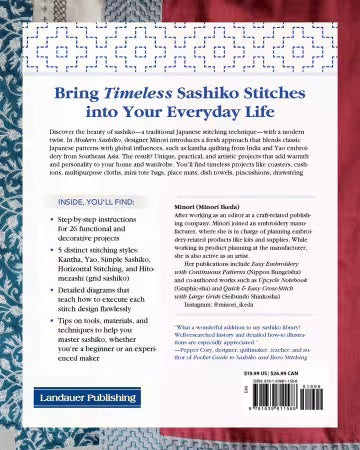 Modern Sashiko: 26 Mixed-Style Sashiko Projects for Everyday Items # L1588