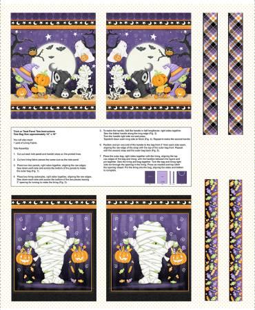 Moonlight Mischief Panel - Multi Trick or Treat Bag Glow 36 Inch # 2565PG-59