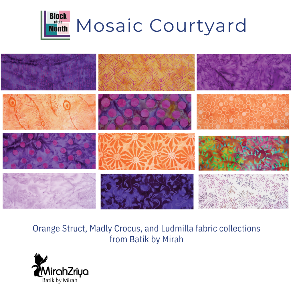Mosaic Courtyard Block of the Month - Fat Eighths Insurance Bundle - Pre-Order