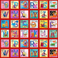 My Silly Monsters - Red Multi ABC Blocks 24 Inch repeat # 3539B-88
