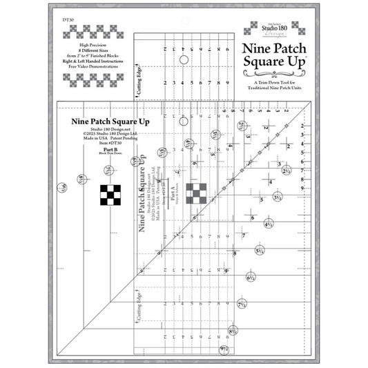 Nine Patch Square Up - 2 Part Set - 9.5" Square & 3x5" x 12"