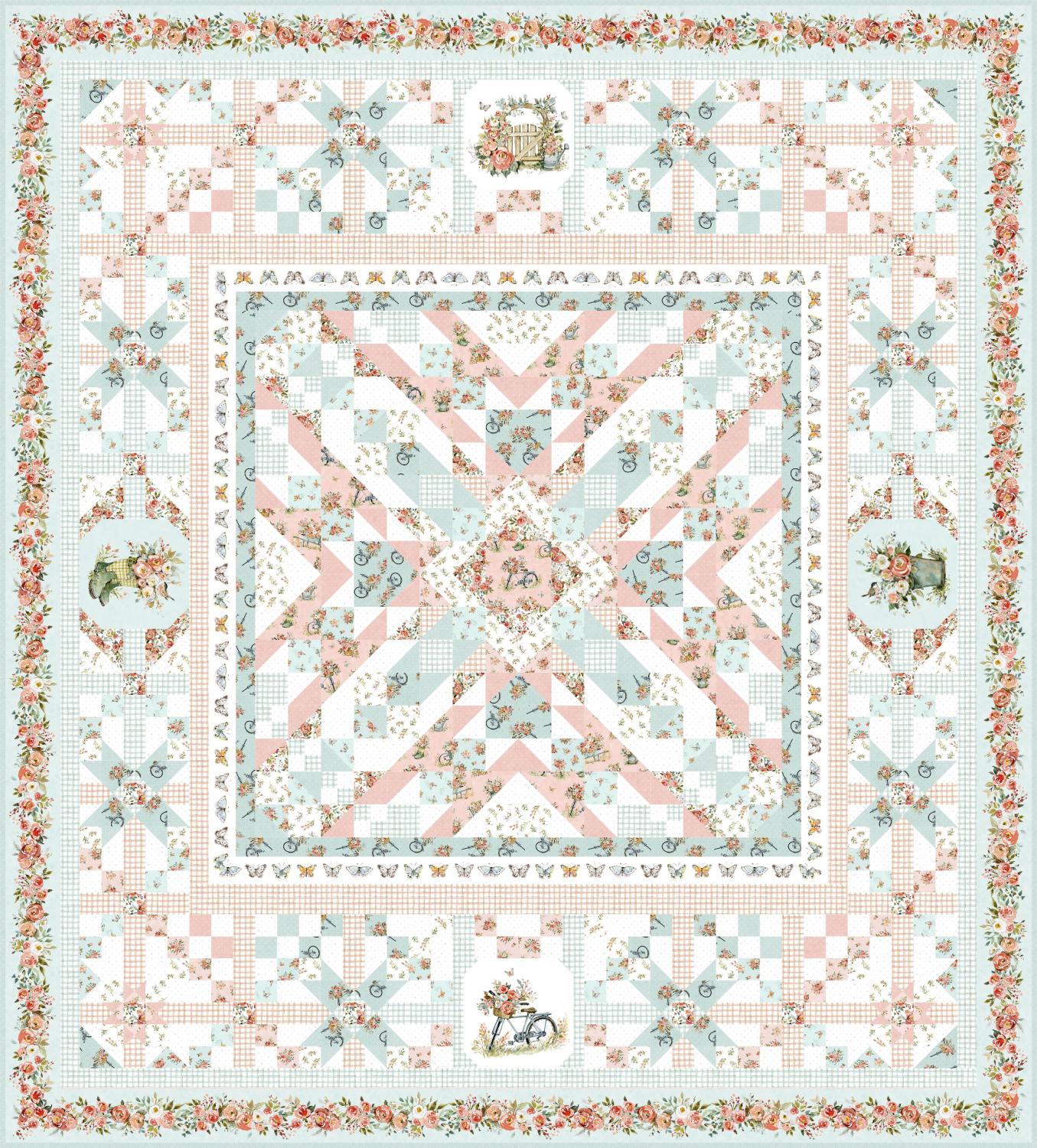 Nottingham Rose Block of the Month - Full Kit Purchase - Starts end of March 2027 - Pre-Order