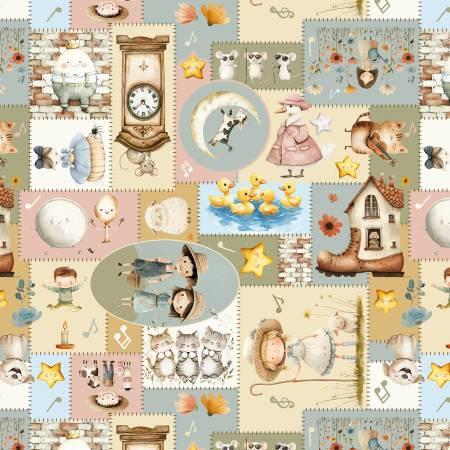 Nursery Rhyme Time - Ivory Nursery Rhyme Patchwork 13 Inch # BQ4842-41