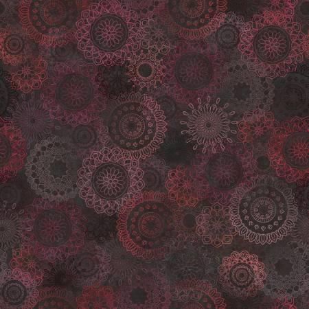 Operetta - Black/Maroon Lace Flowers # 11002M-JM