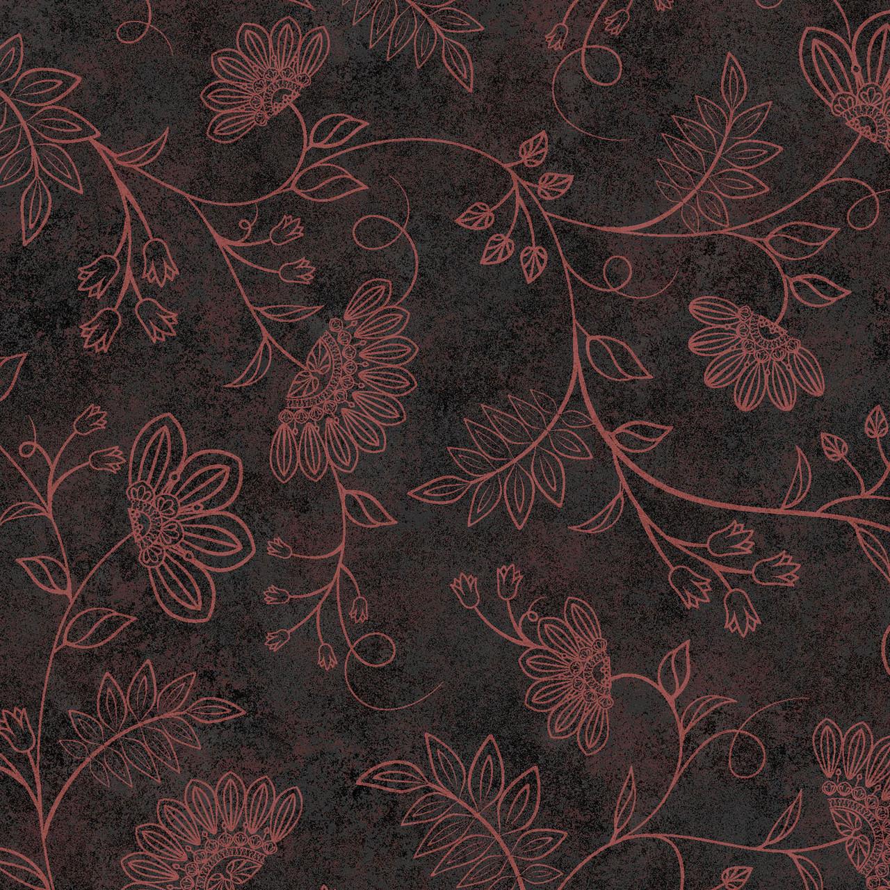 Operetta - Black/Pink Flowering Vines - MAS11005-JP