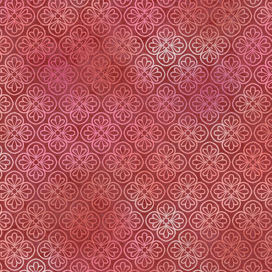 Operetta - Maroon Flower Tiles - MAS11004-M