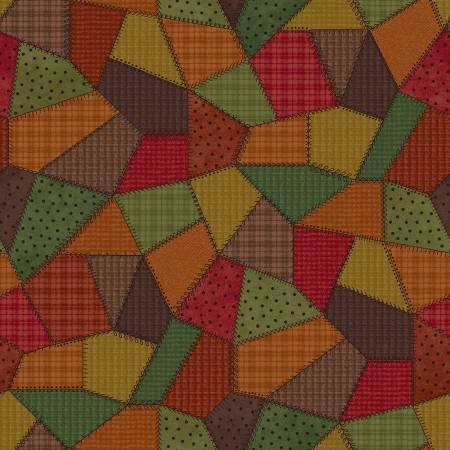 Orange/Multi Patchwork Quilt Flannel # F11310M-OZ