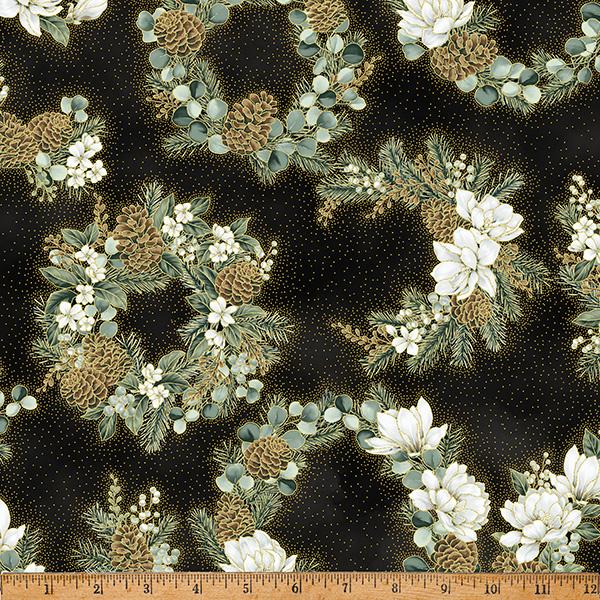 Ornament Grove -  Black/Gold - 27803-4