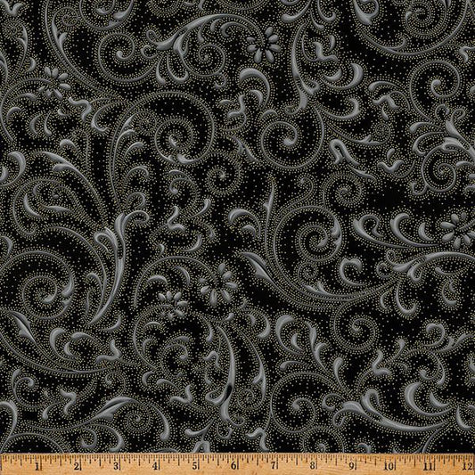 Ornament Grove -  Black/Gold - 27806-4