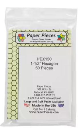 Paper Piece Hexagon Pack 1-1/2in 300pc - HEX150S