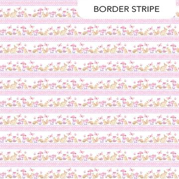 Peas in a Pod Flannel -  Border Stripe Pink  - F29035-21