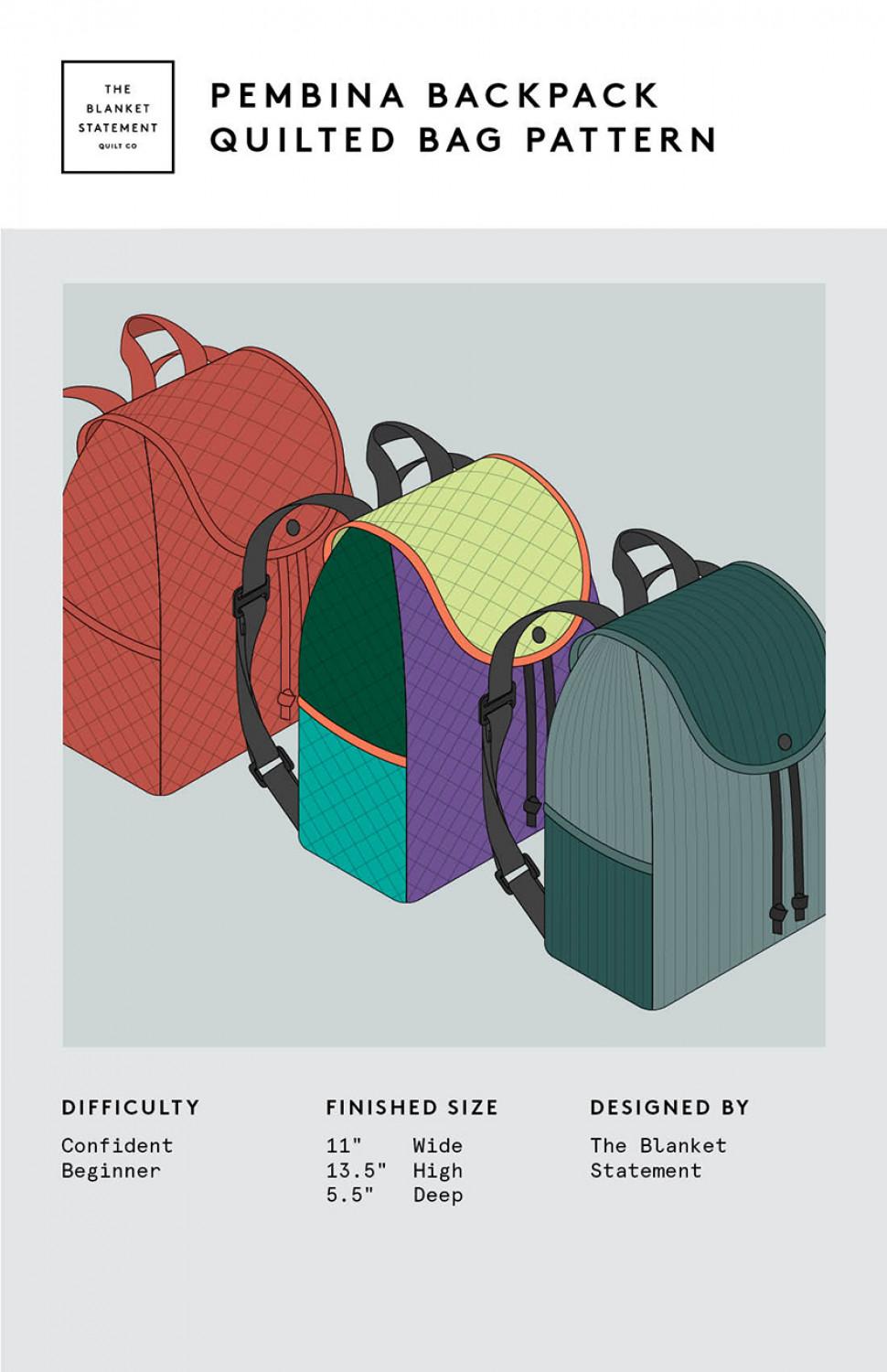 Pembina Backpack Quilted Bag Pattern # TBS-022