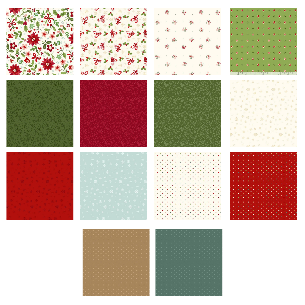 Peppermint & Pine Block of the Month - Fat Quarter Insurance Bundle - 14 Pack - Pre-Order