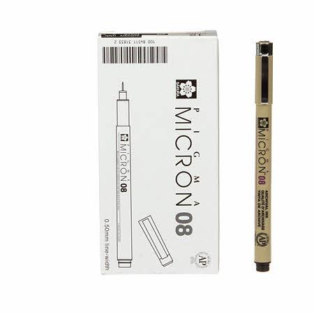 Pigma Micron Pen Black .50mm Size 08 - XSDK0849