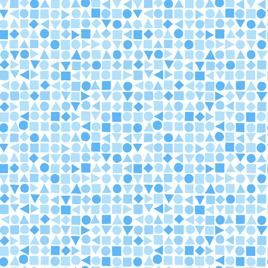 Playtime Flannel - Shapes - Blue - MASF10694-B