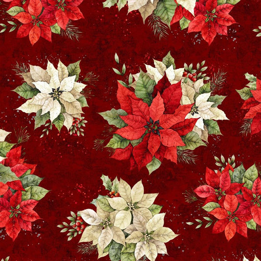Poinsettia Radiance - Poinsettia Bouquets - Dark Red - LMW110-7-330
