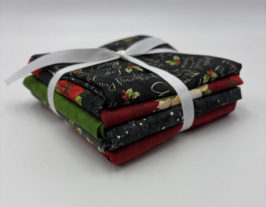 Poinsettia Radiance Fat Quarter Bundle - Dark Colorway 8 Pack