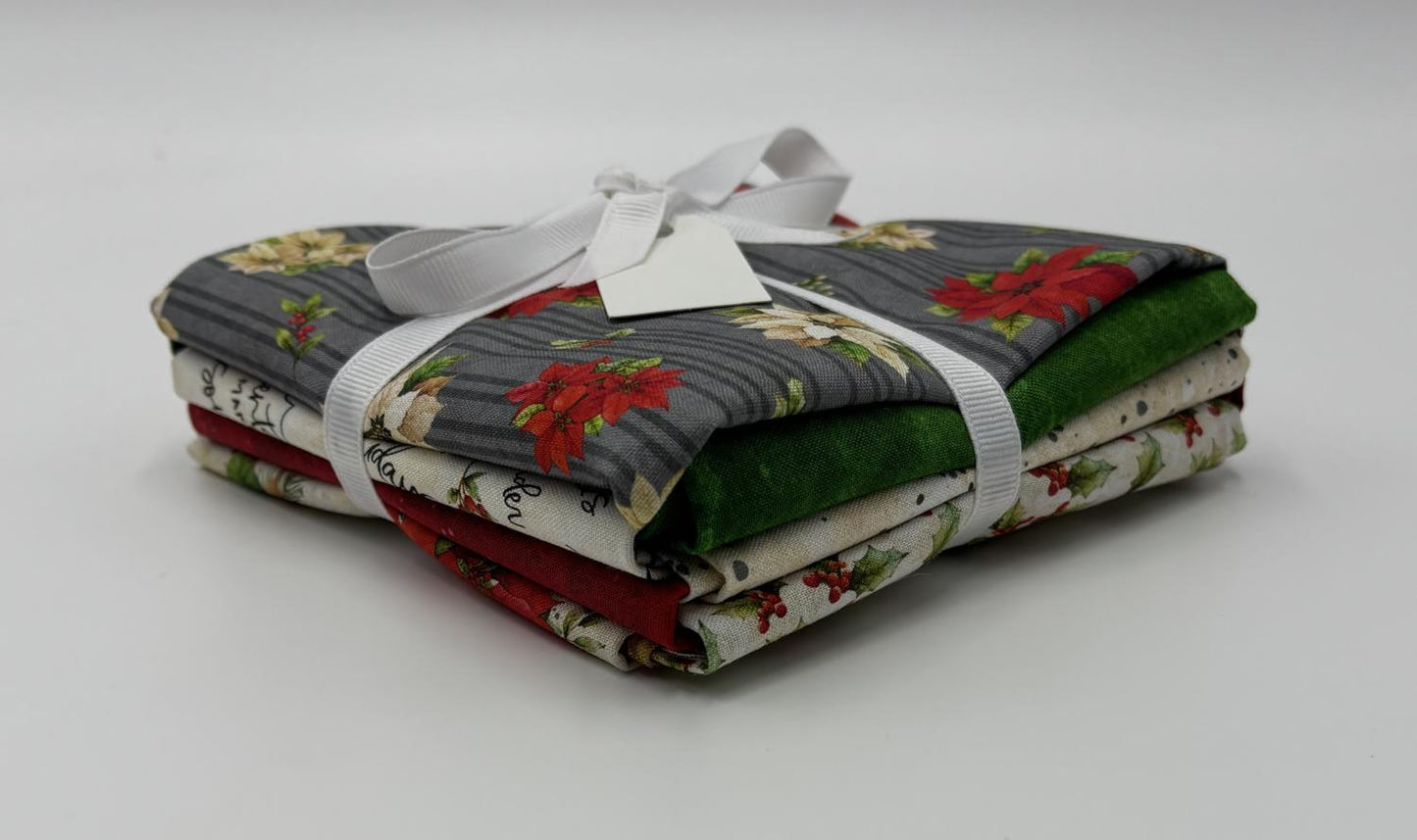 Poinsettia Radiance Fat Quarter Bundle - Light Colorway 8 Pack