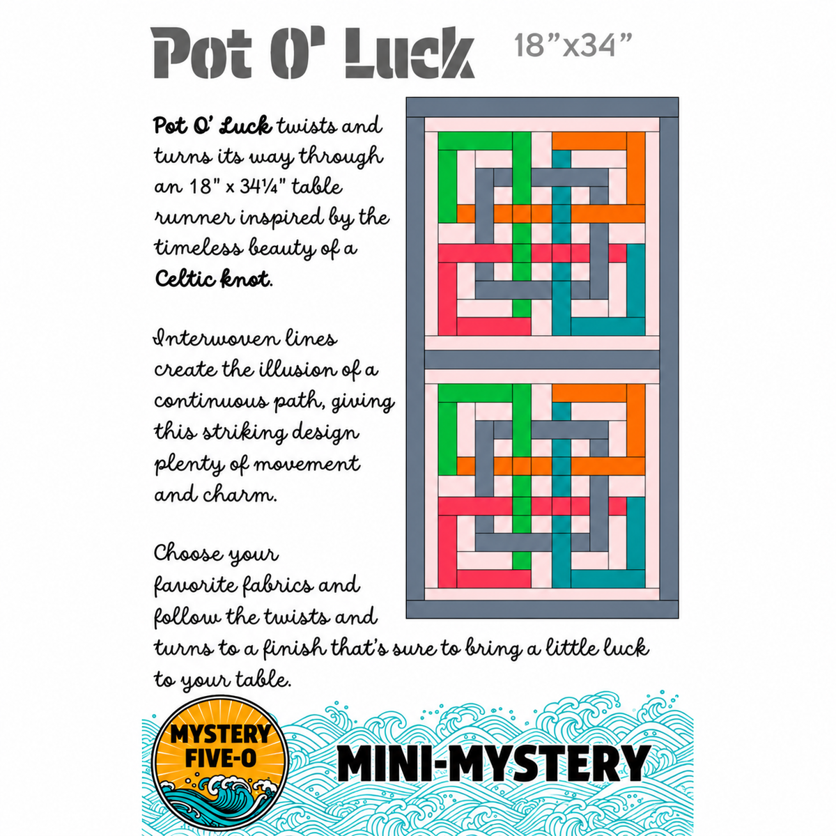 Pot O' Luck Table Runner Pattern - Downloadable