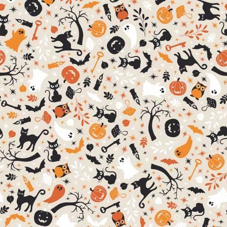 Pumpkins & Potions Cream Cats & Ghosts - 10571M-E