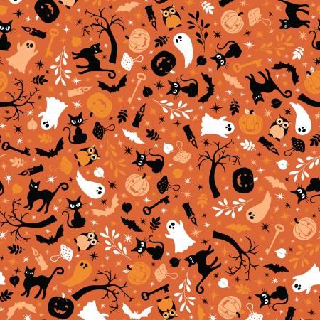 Pumpkins & Potions Orange Cats & Ghosts - 10571M-O