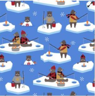 Purely Canadian Flannel - Ice Fishing - 22580-59 Ocean