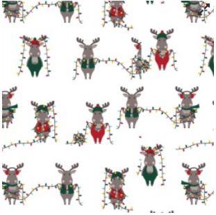 Purely Canadian Flannel - Moose Lights - 22574-87 Snow