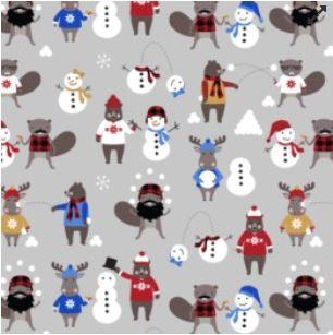 Purely Canadian Flannel - Snowball Fight - 22578-357 Titanium