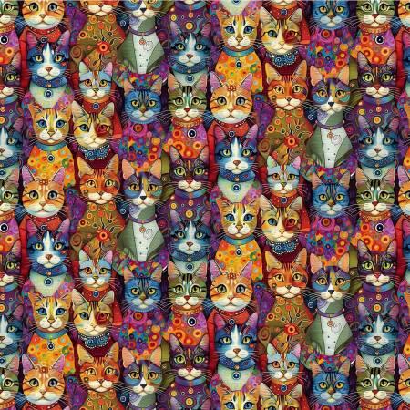 Purrfect Patchwork Cats - Bright Packed Dressed Cats - CD4251-Multi