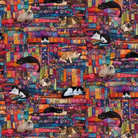 Purrfect Patchwork Cats - Cats On Quilts - CD4250-Multi